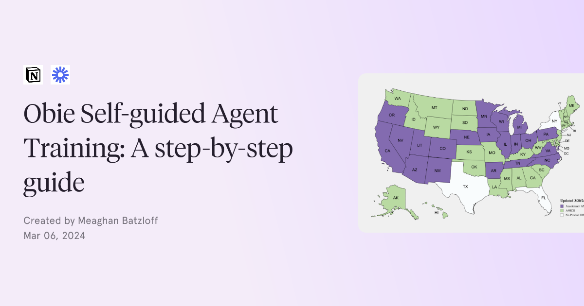 Obie Self-guided Agent Training:  A step-by-step guide