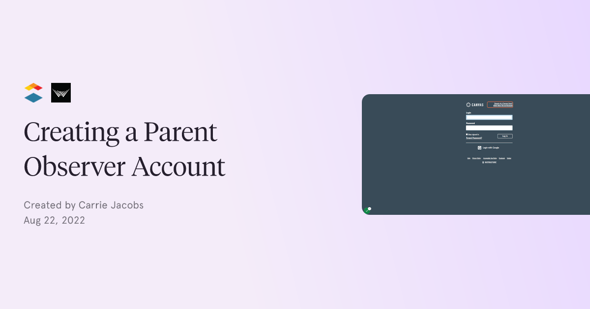 Creating a Parent Observer Account